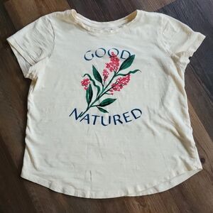 Old Navy Cream Short Sleeve Tee with Floral Design